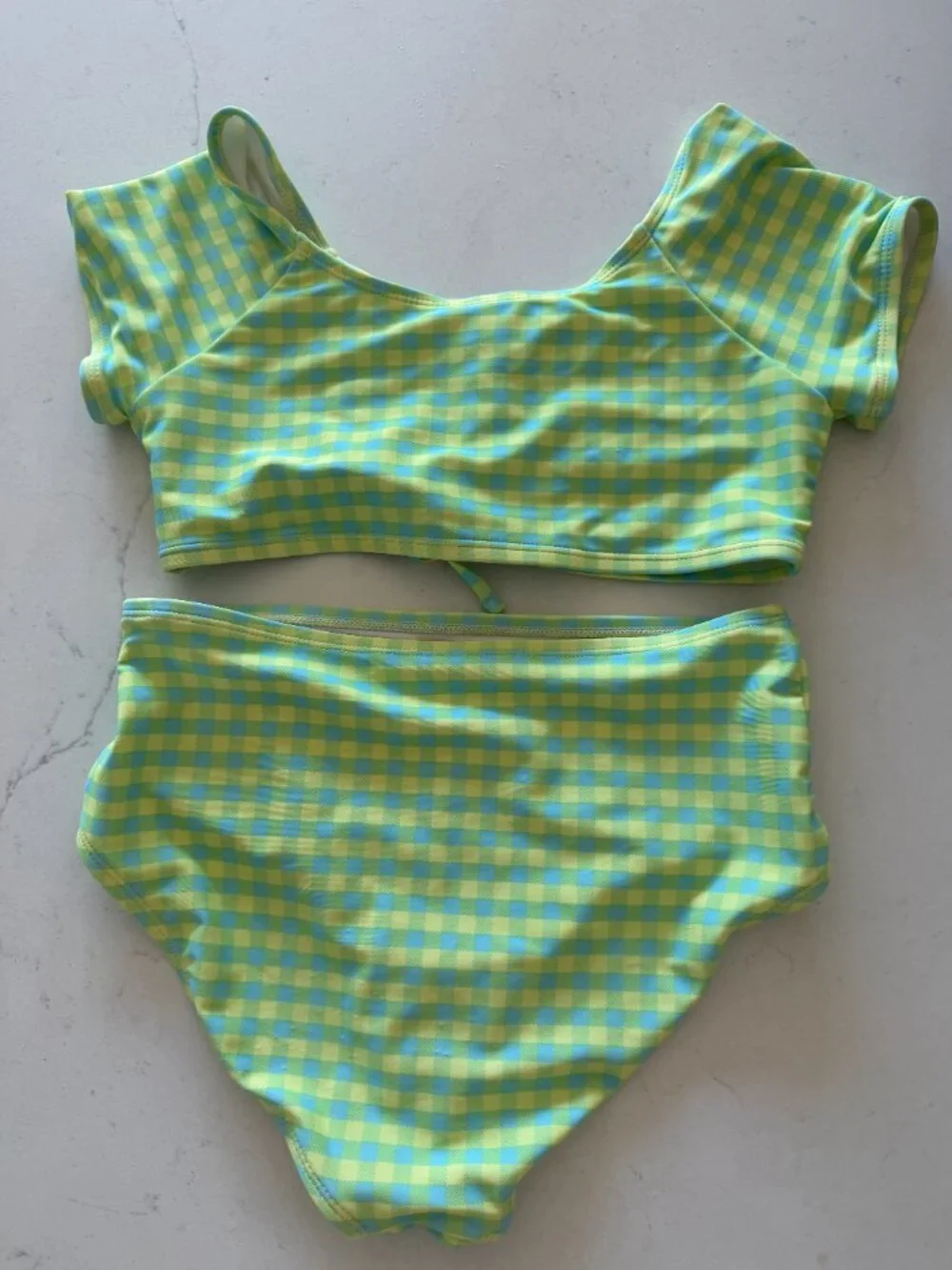Patterned Ruched Bikini Swim Set for Girls | Old Navy size L